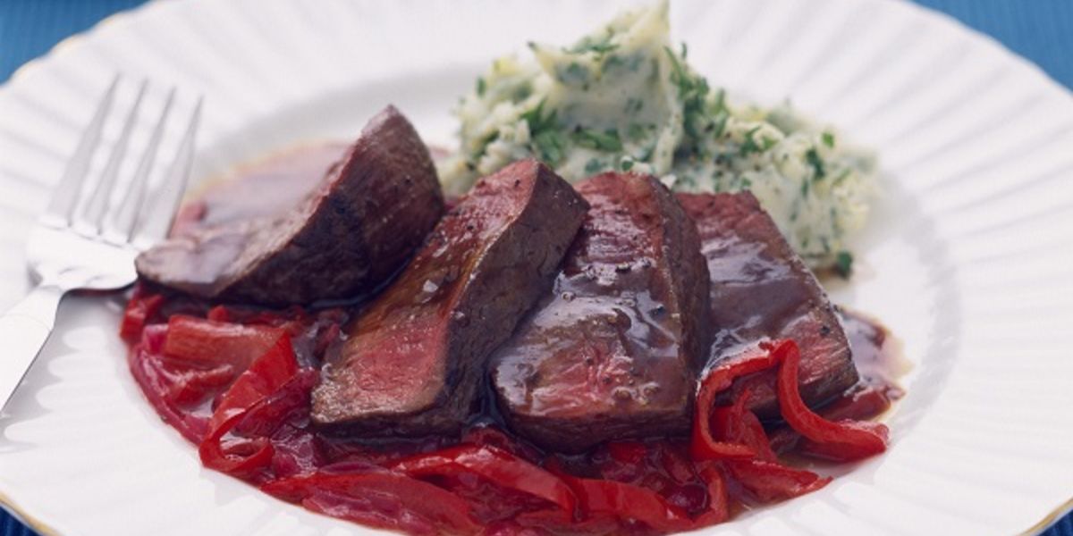 Fillet Steak of Venison with Red Pepper and Onion Relish